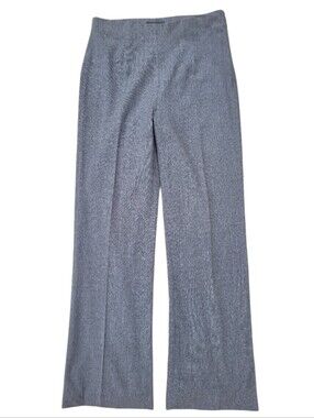 4 Banana Republic Grey Stretch Wool Blend Wide Leg Side Zip Trousers Dress Pant